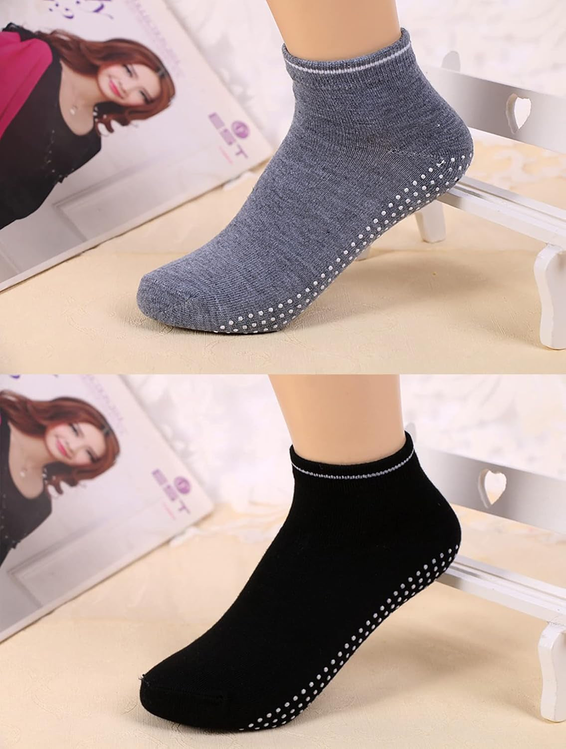 Yoga Socks Non Slip Grip Socks for Women Yoga Barre Pilates