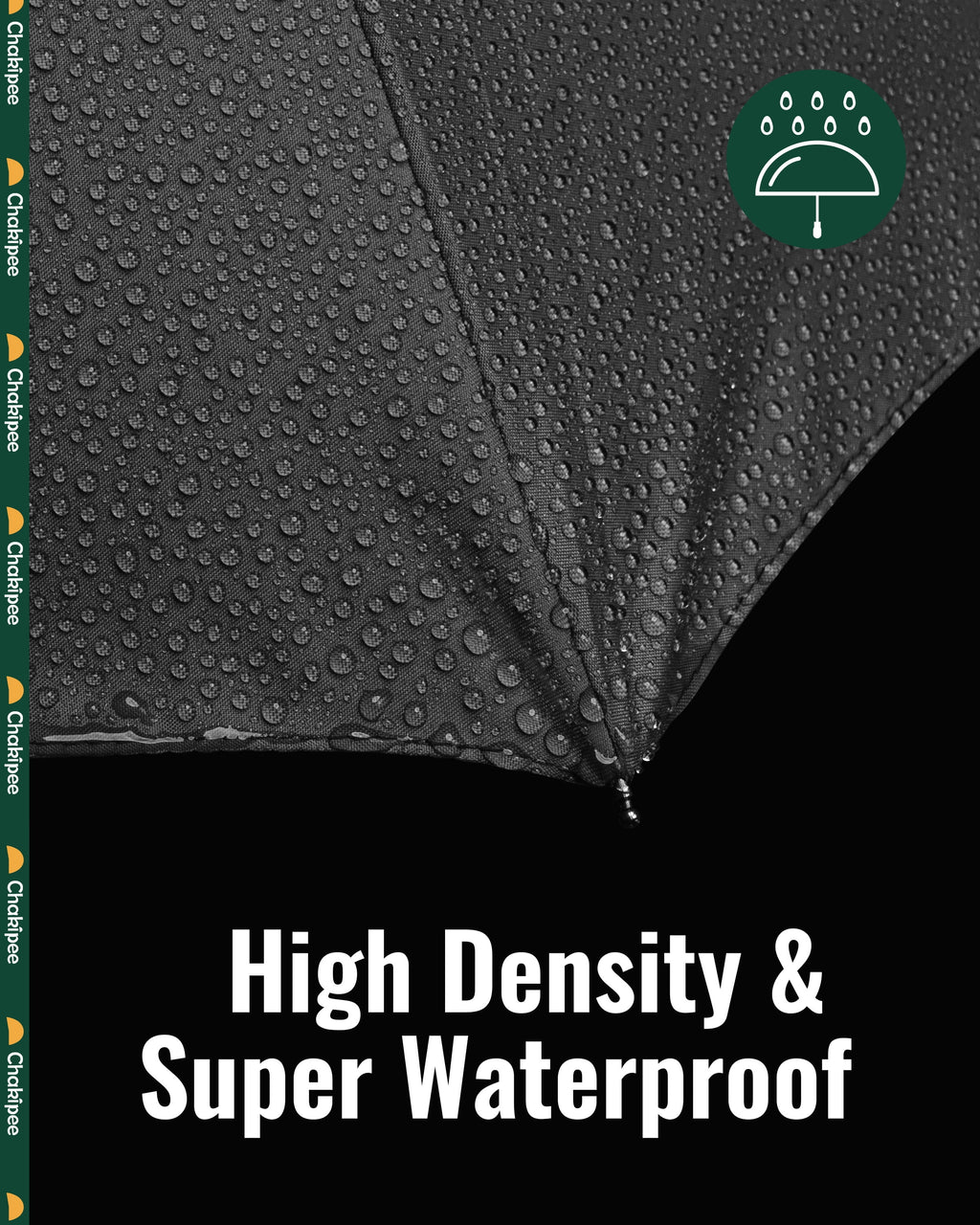 Chakipee Travel Compact Umbrella Windproof - Portable Automatic Umbrellas for Rain,8 Ribs Folding Umbrella,Portable 210T Fabric 97Cm Span,Black