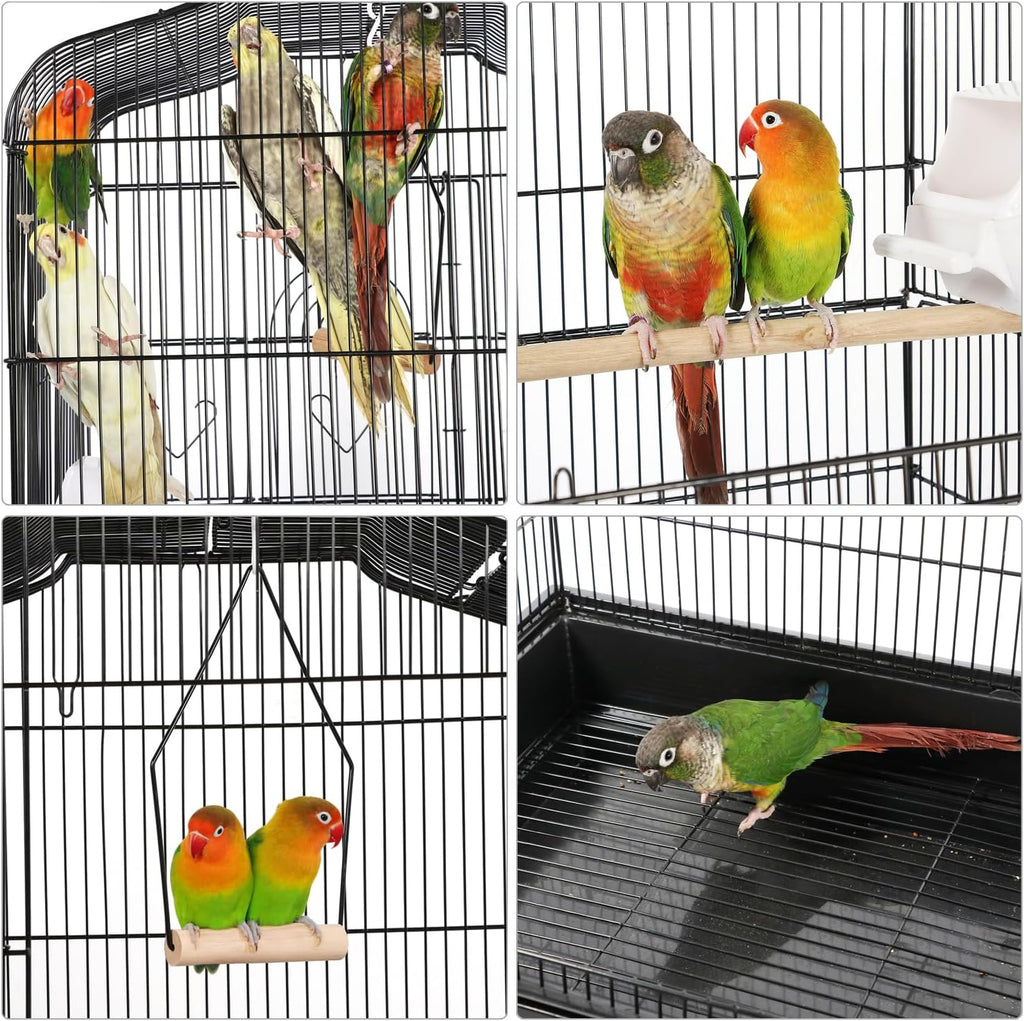 Yaheetech 64'' Open Top Bird Cage for Parakeets & Cockatiels, Black