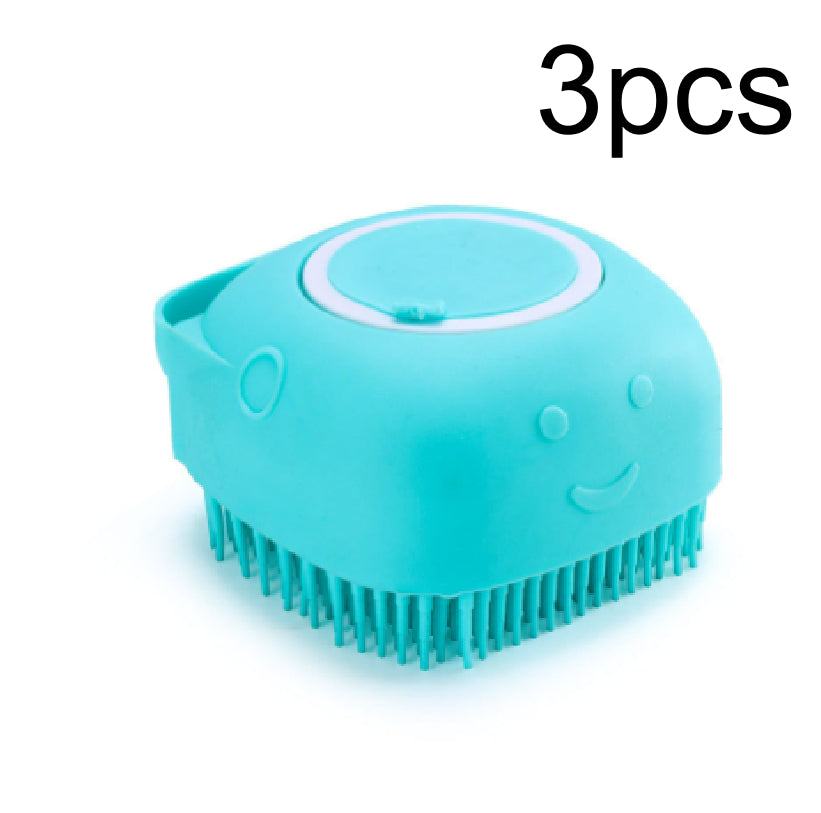 Silicone Dog Bath Massage Gloves Brush Pet Cat Bathroom Cleaning Tool Comb Brush for Dog Can Pour Shampoo Dog Grooming Supplies