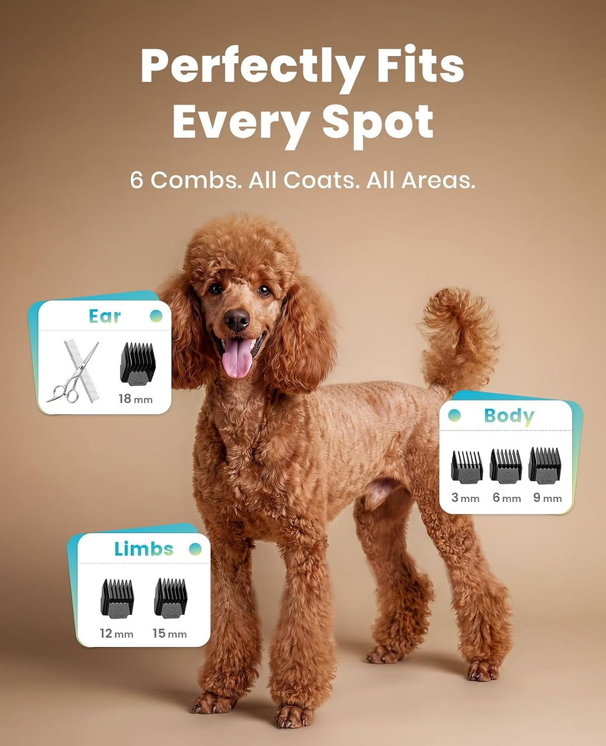 Oneisall Dog Grooming Clippers with LED Display for Dogs & Cats