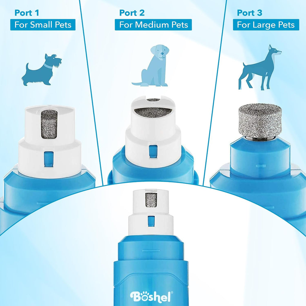 Dog Nail Grinder with 2-Speed Motor, Low Quiet Noise Electric Pet Trimmer for Safe Paw Grooming, Rechargeable and Portable Nail File for Large Dogs, Small Puppies and Cats