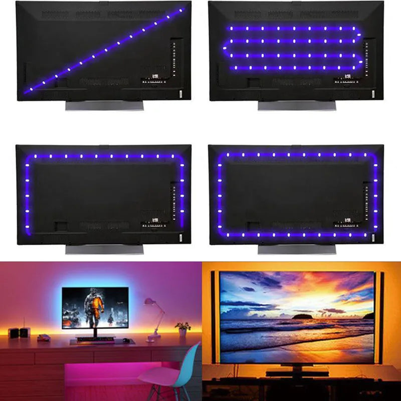 5050 RGB LED Strip Light Bluetooth App Control 5V USB Lamp Tape Flexible Ribbon Diode Tape for TV Backlight Room Decoration