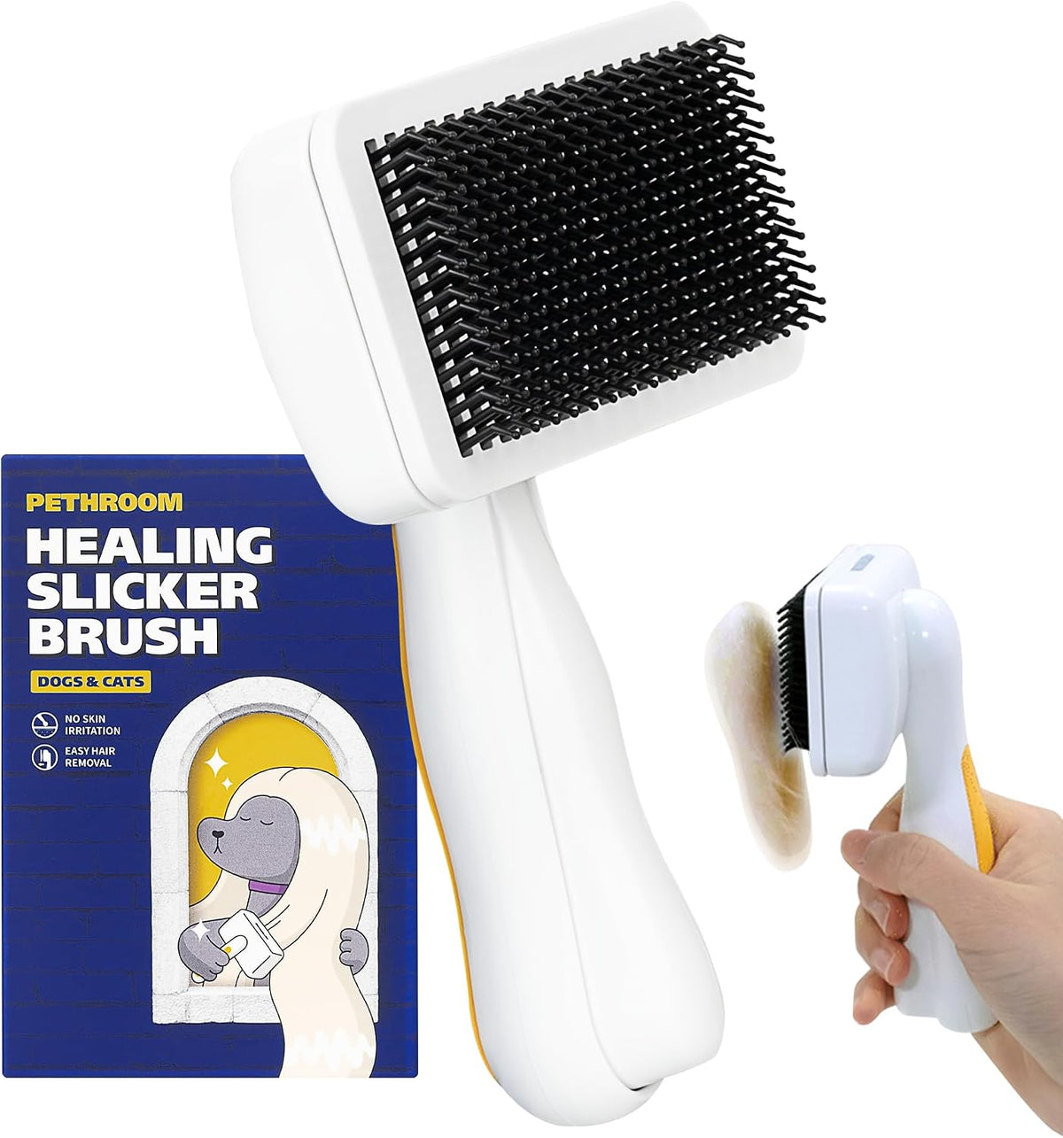 Self-Cleaning Slicker Brush for Dogs & Cats