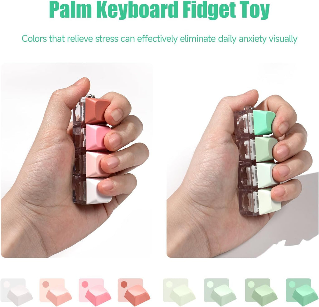 Keyboard Fidget Toy - 2Pcs Fidget Keyboard Keychain Fidget Toy Clicker Toy