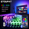 5050 RGB LED Strip Light Bluetooth App Control 5V USB Lamp Tape Flexible Ribbon Diode Tape for TV Backlight Room Decoration