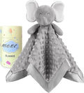 Baby Security Blanket, Soft Baby Lovey Toy Blanket for Boys and Girls, Snuggle Toy Lovie Newborn Gift, Unisex Baby Plush Gray Elephant 16 Inch