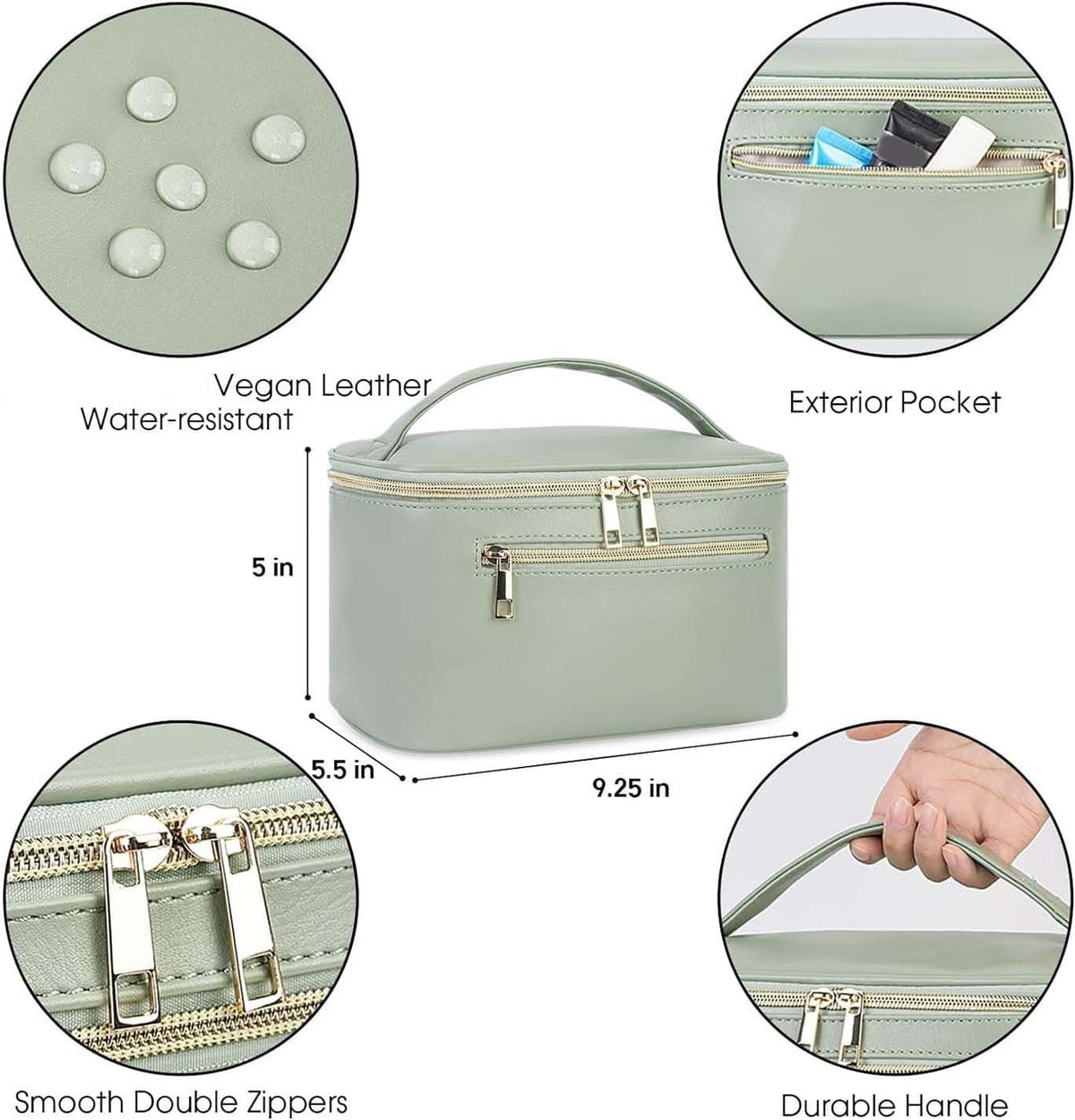 Wandering Nature Makeup Bag, Women Travel Make up Vanity Case with Handle