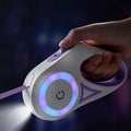 Retractable Dog Leash with LED Spotlight and Collar
