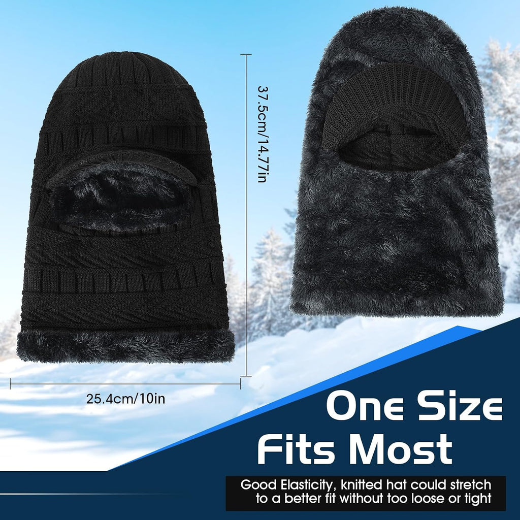 Winter Balaclava Beanie Hat Knit Thermal Ski Mask for Men Women