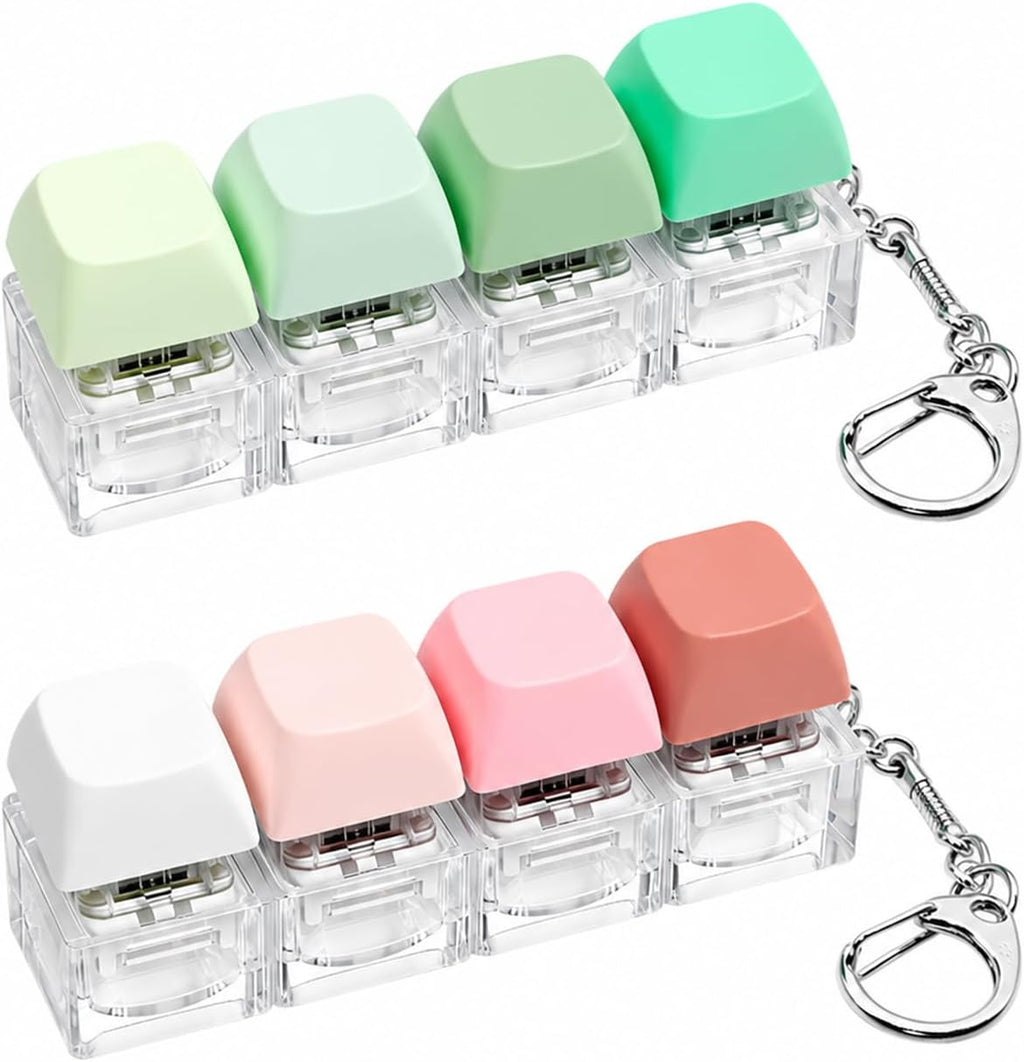 Keyboard Fidget Toy - 2Pcs Fidget Keyboard Keychain Fidget Toy Clicker Toy