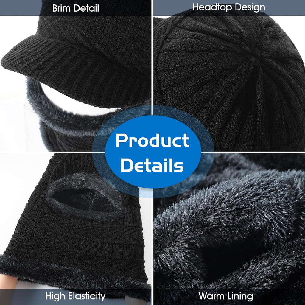 Winter Balaclava Beanie Hat Knit Thermal Ski Mask for Men Women