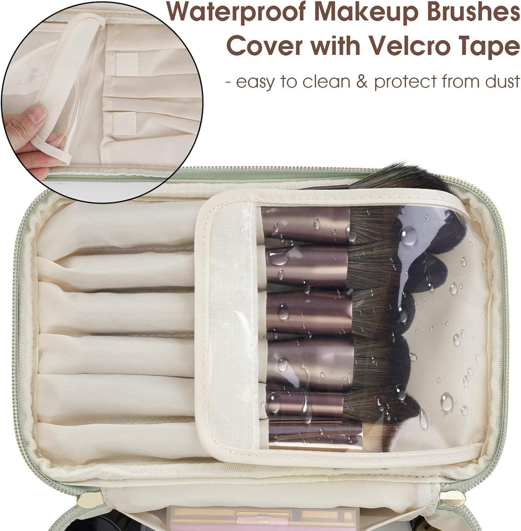 Wandering Nature Makeup Bag, Women Travel Make up Vanity Case with Handle