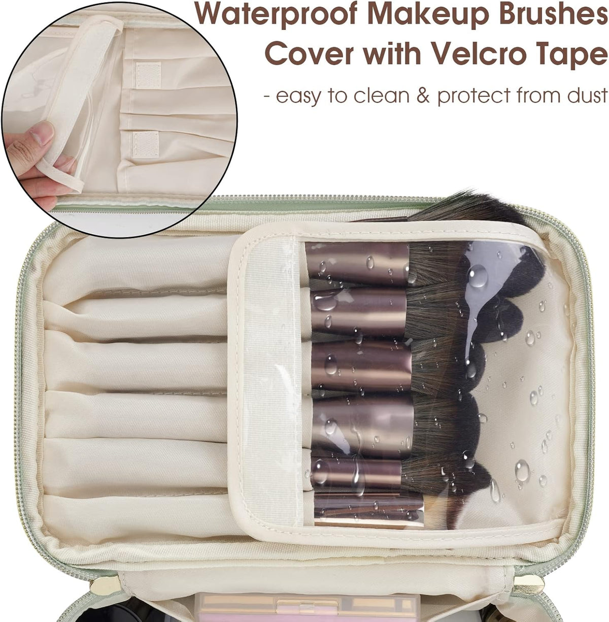 Wandering Nature Makeup Bag, Women Travel Make up Vanity Case with Handle