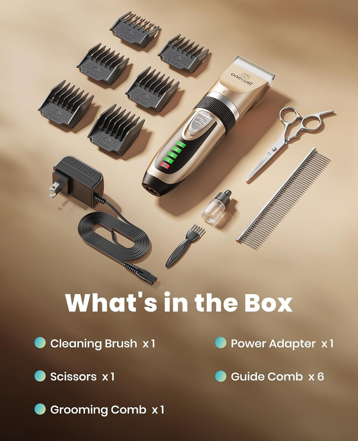 Oneisall Dog Grooming Clippers with LED Display for Dogs & Cats