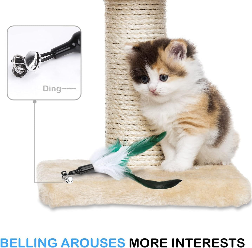 Feather Teaser Cat Toy, Interactive Feather Wand Cat Toy Flying Feather Cat Catc