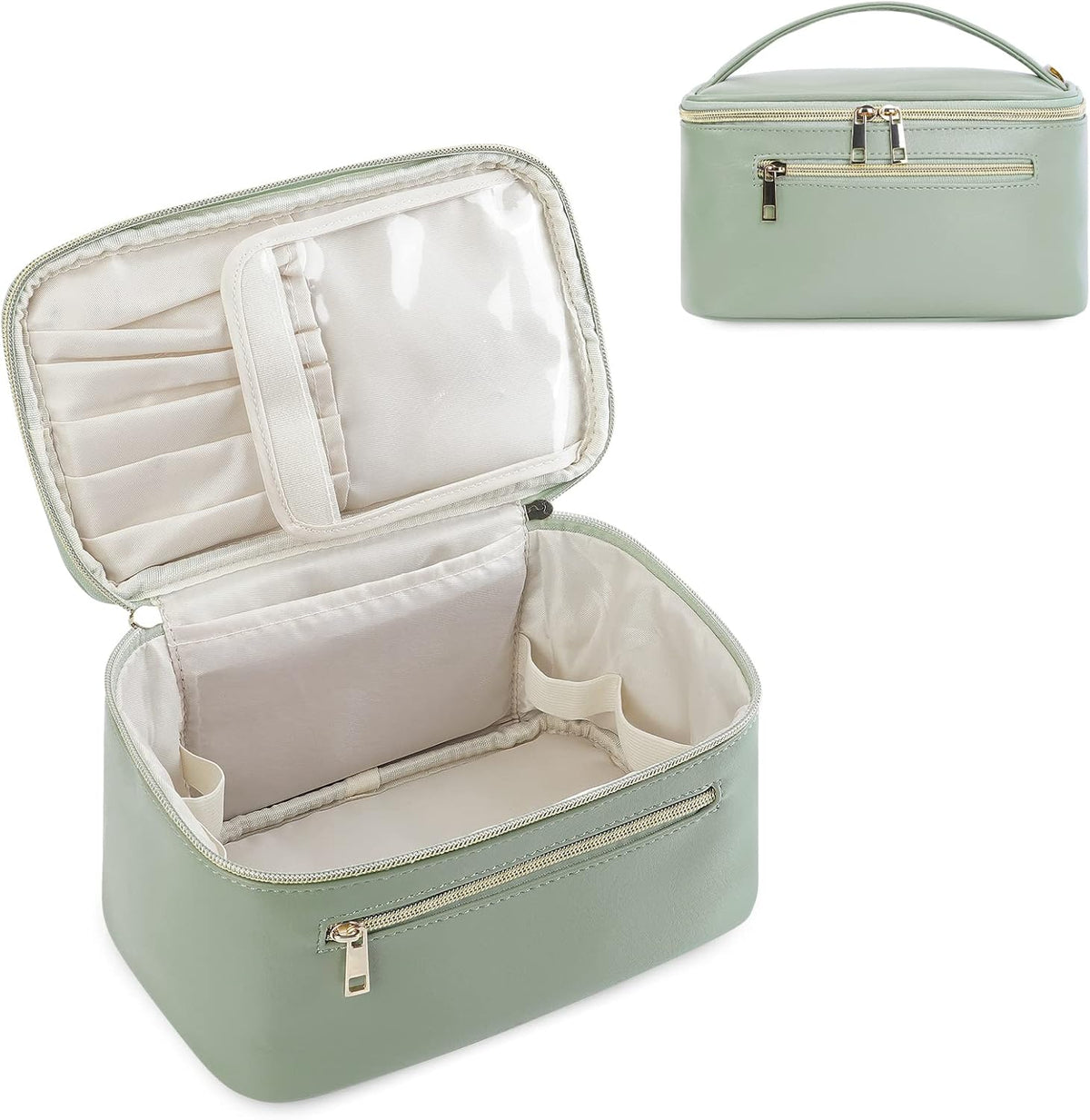 Wandering Nature Makeup Bag, Women Travel Make up Vanity Case with Handle