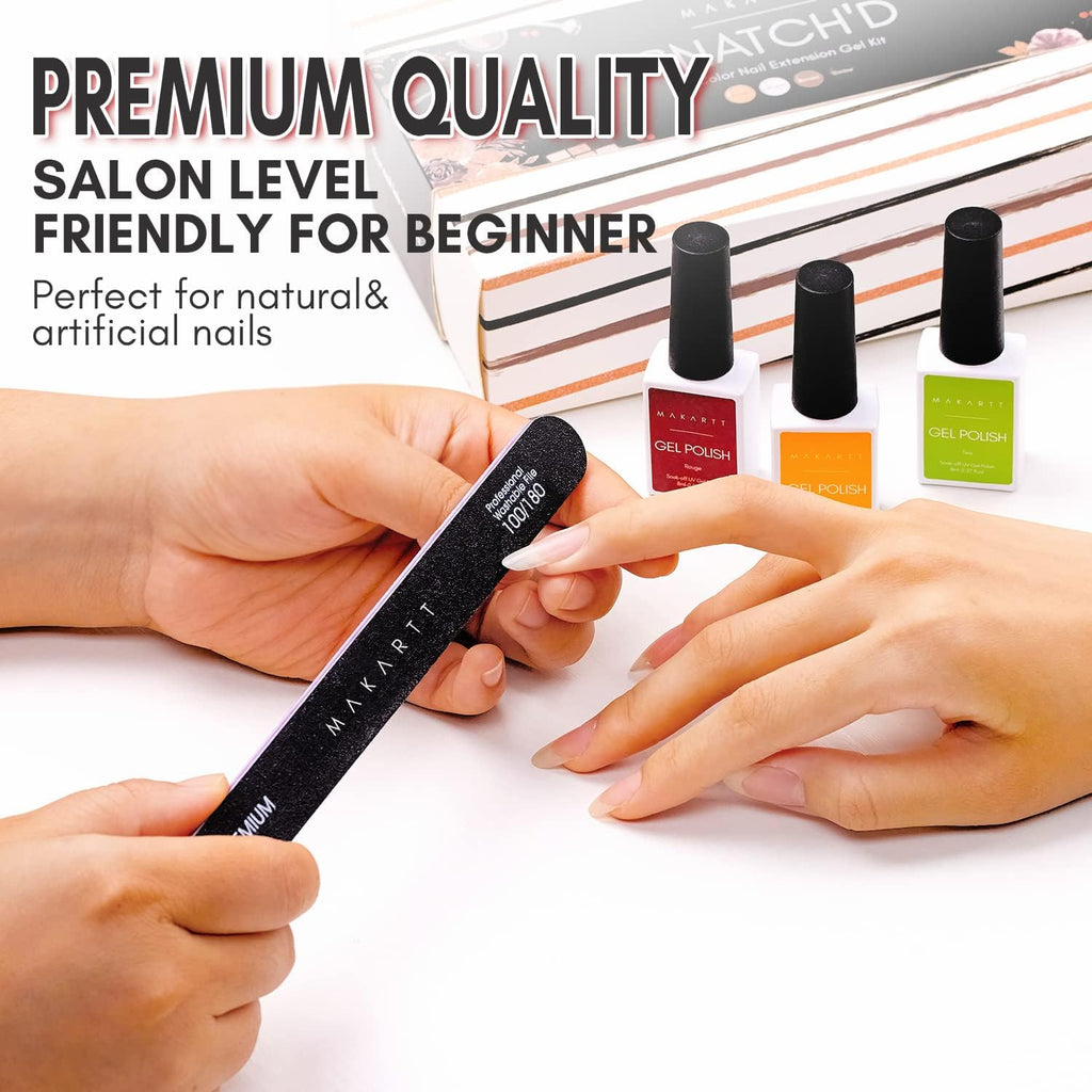 Makartt Nail Files 100/180 Grit - 10Pcs Double Sides Black