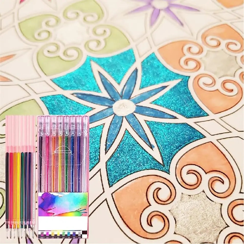 Gel Pen Glitter Gel Pen Set New Glitter School Supplies Colored Pens Set Fun Students Marking Highlighter Pen