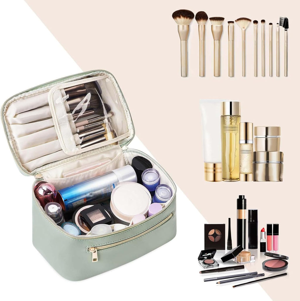 Wandering Nature Makeup Bag, Women Travel Make up Vanity Case with Handle