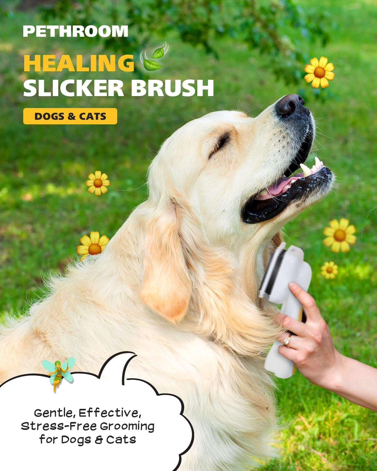 Self-Cleaning Slicker Brush for Dogs & Cats
