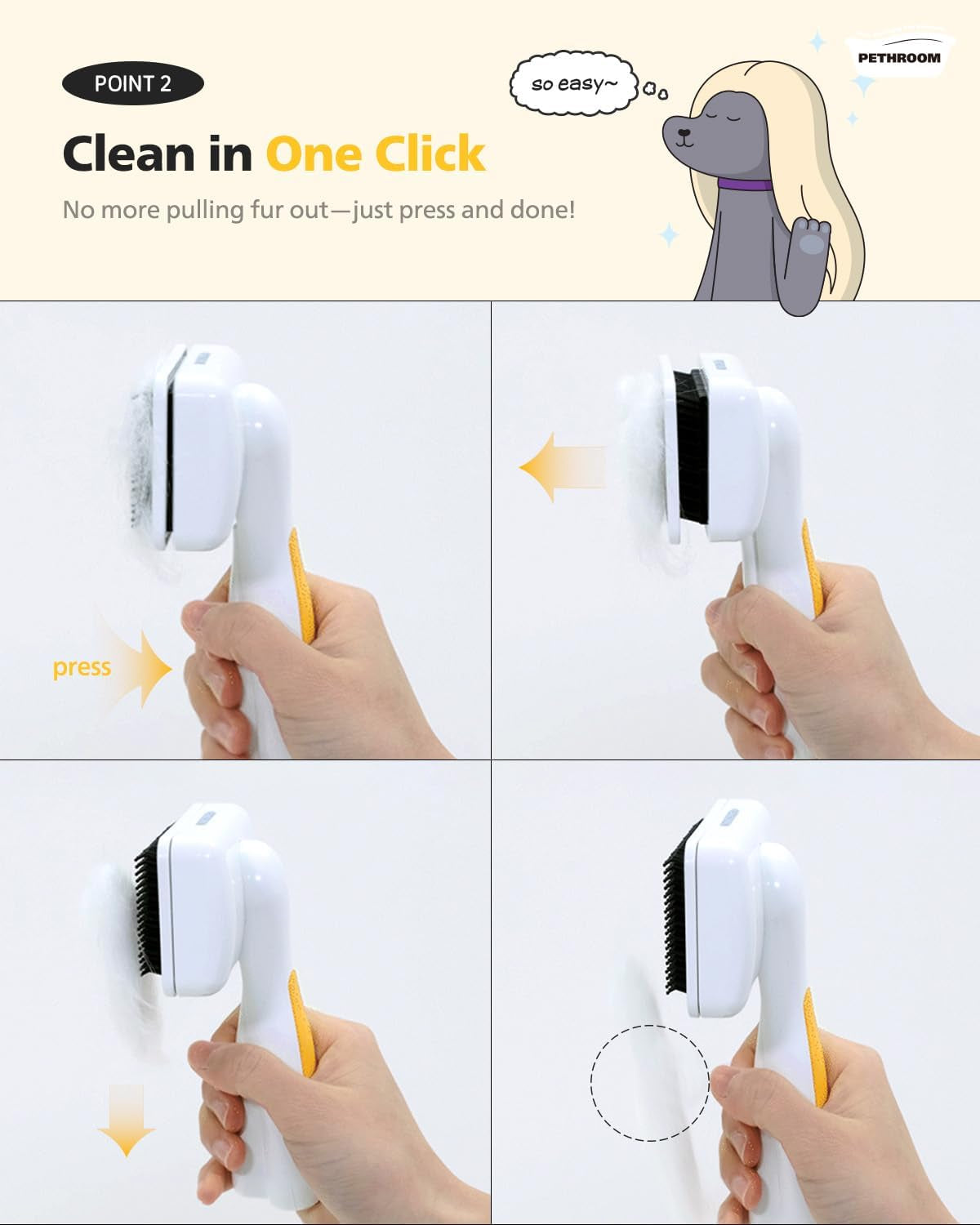 Self-Cleaning Slicker Brush for Dogs & Cats